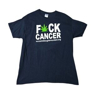 F Cancer Tee T-Shirt Black Mens Size Large Unisex Son & Daughters United Org